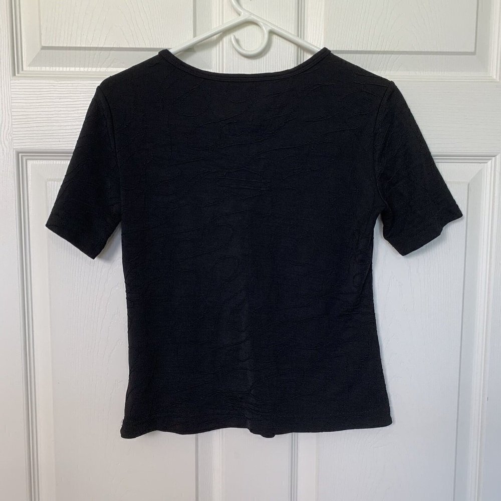 Harley Davidson Women’s Small Black Soutache Trim Short Sleeve Y2K Shirt - Picture 5 of 7